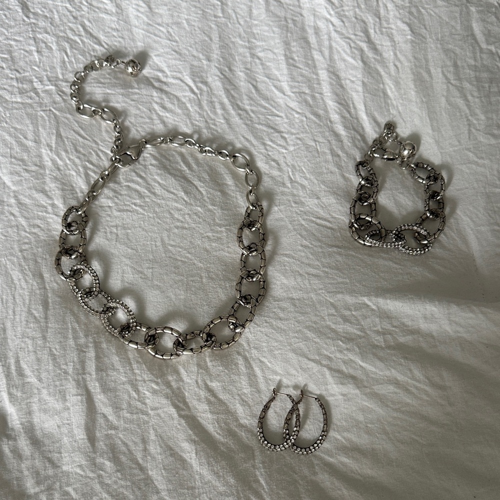 Brighton Silver Chain Necklace Set